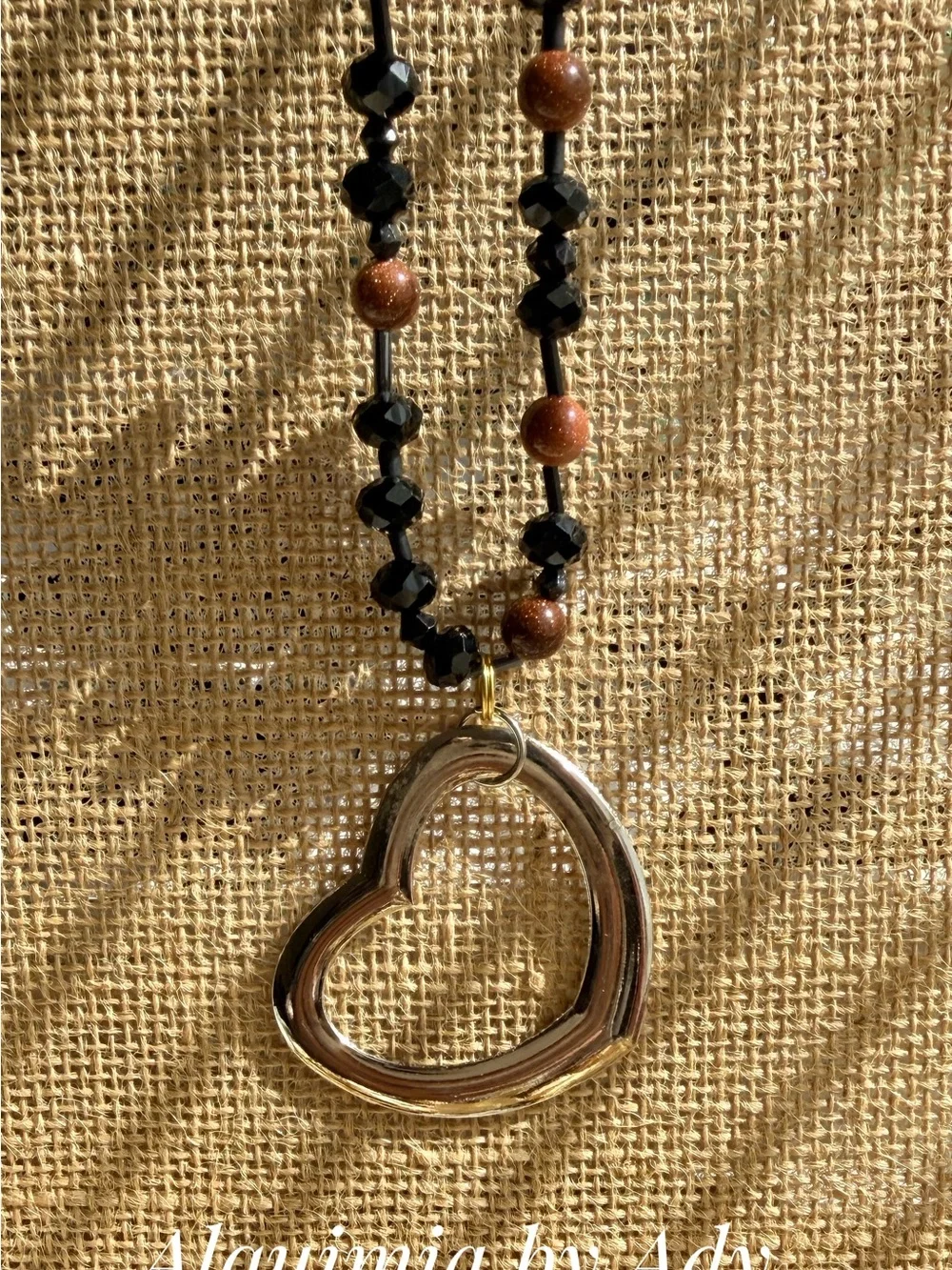 HIGH SUMMER + Black Faceted & Textured Beaded Necklace onyx